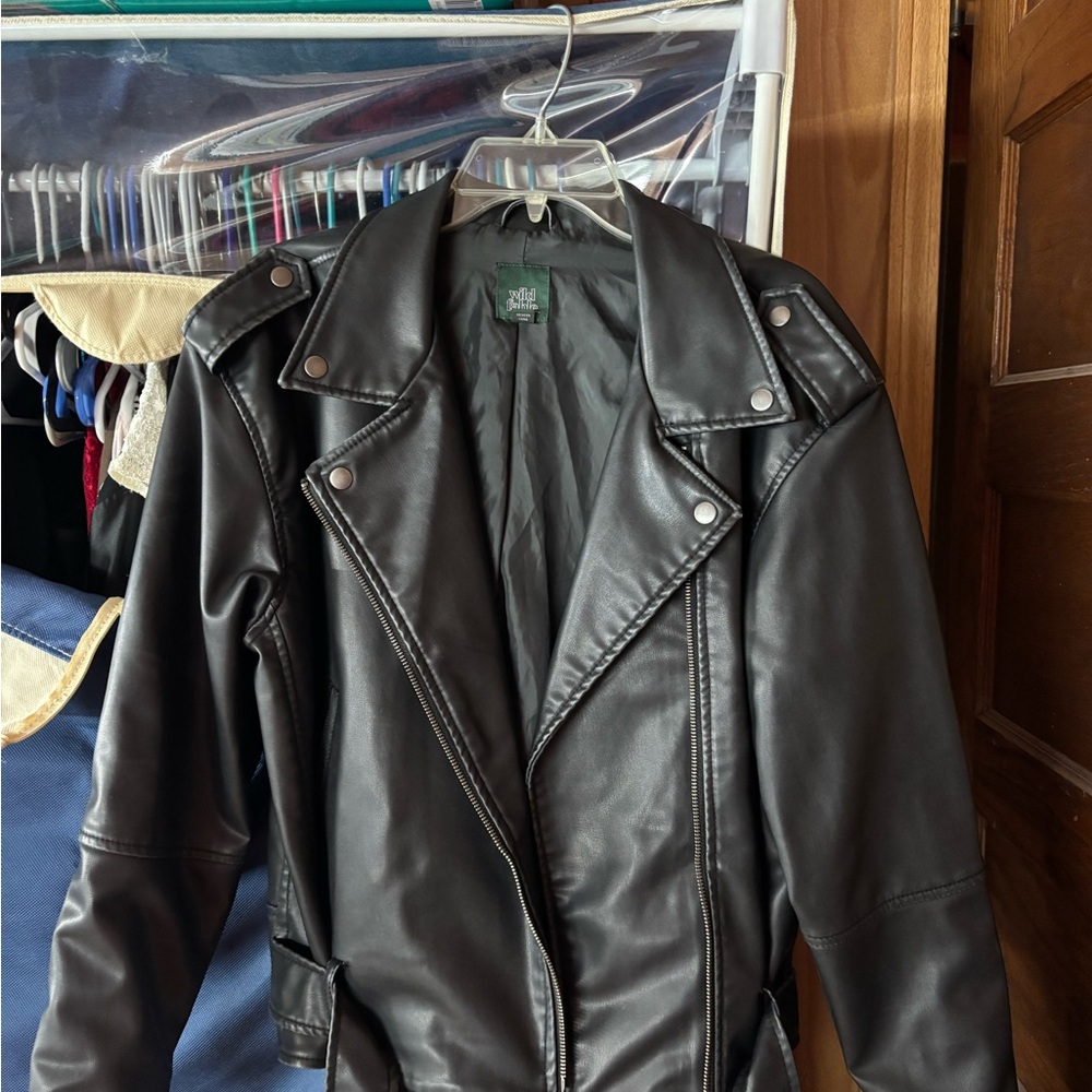 wild fable Black Faux Leather Moto Jacket